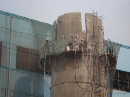 哈尔滨烟囱拆除活动脚手架的搭设：