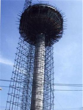 水泥水塔人工拆除脚手架搭设步骤