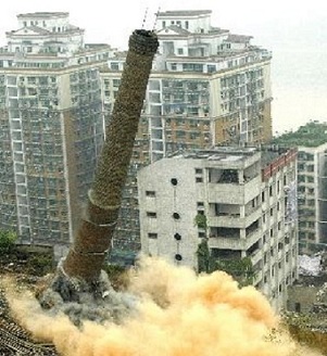 砖烟囱整体拆除必须了解的3点