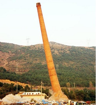 烟囱拆除的施工顺序及安全措施