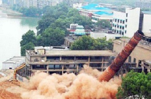 衡阳烟囱拆除